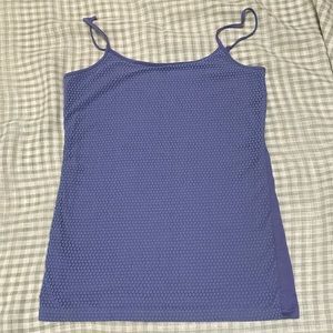 Ann Taylor LOFT. Pretty blue woven pattern string top. No tags, never worn